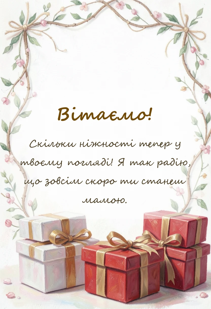 вітальна листівка - привітання з вагітністю