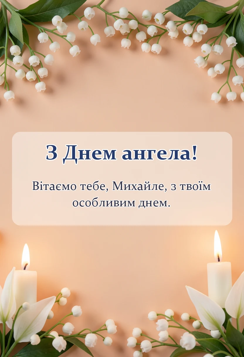 унікальна листівка - привітання з днем ангела михайла своїми словами