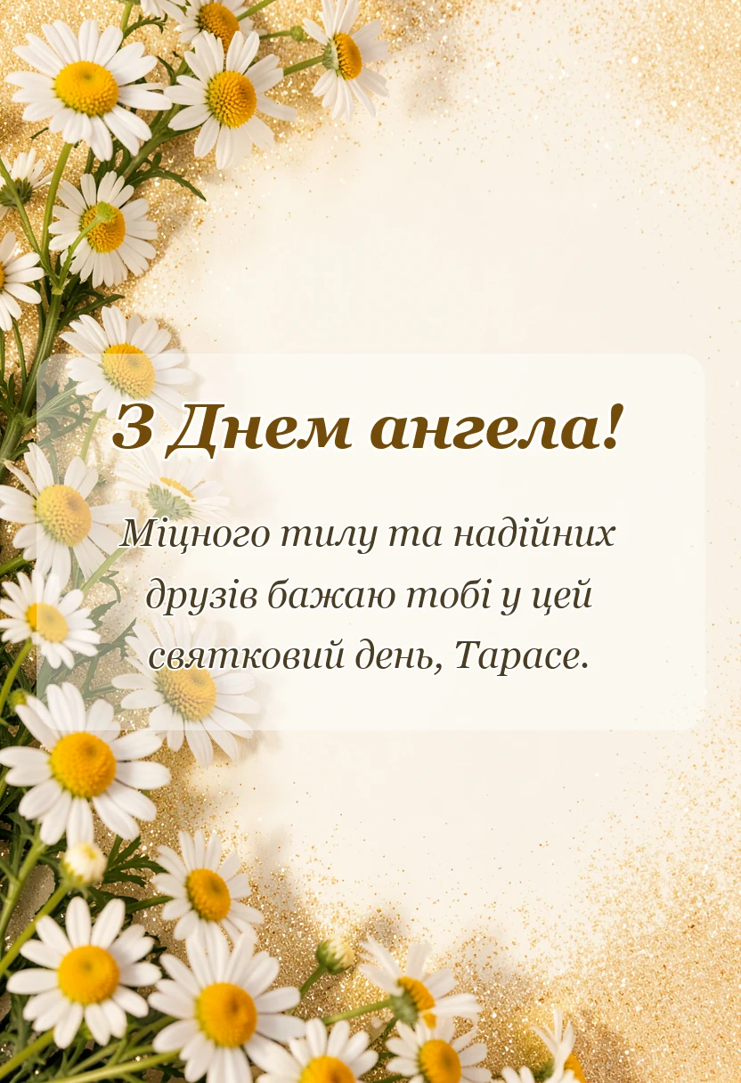 красива листівка: привітання з днем ангела тараса