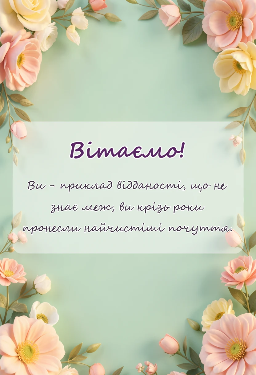 листівка з побажанням - вітання з діамантовим весіллям у віршах
