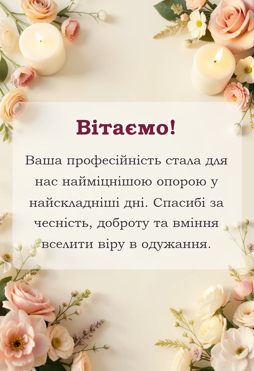 вітальна листівка - вірш подяка лікарям