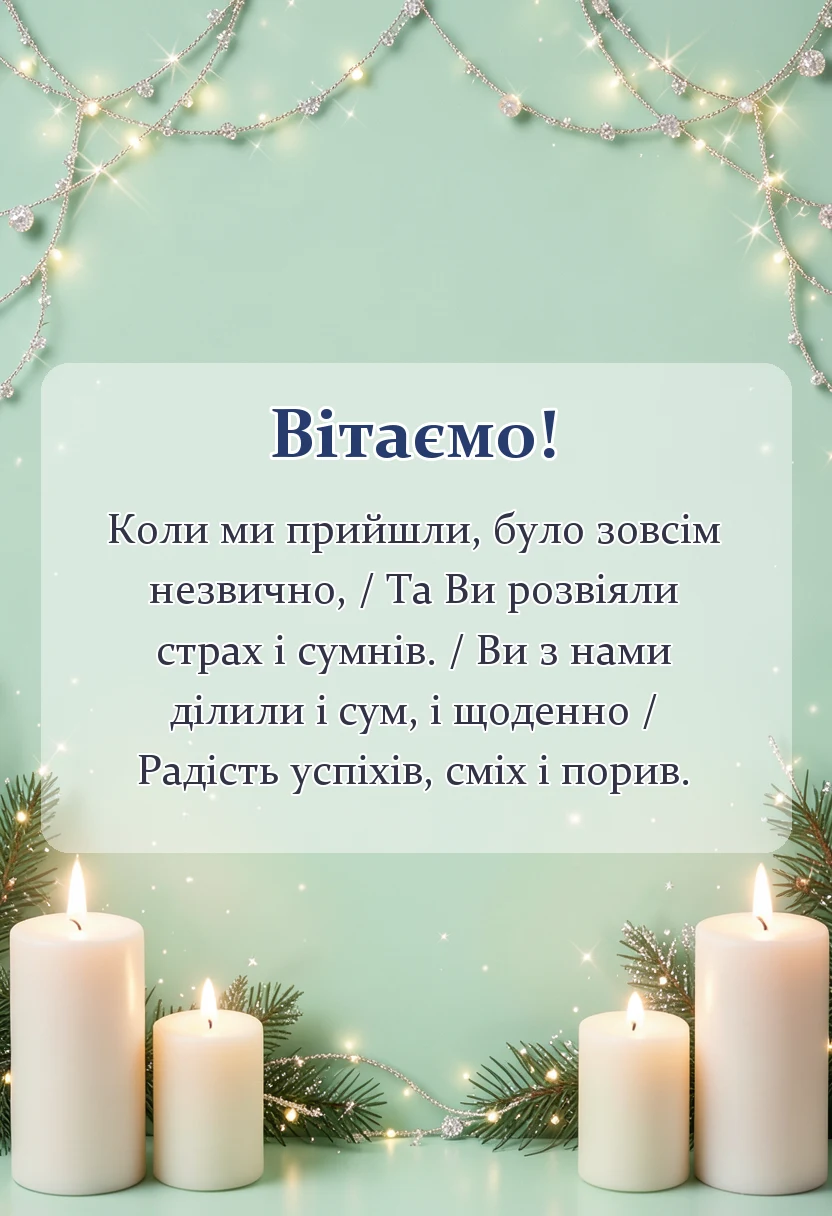листівка з побажанням - подяка першій вчительці від учнів у віршах