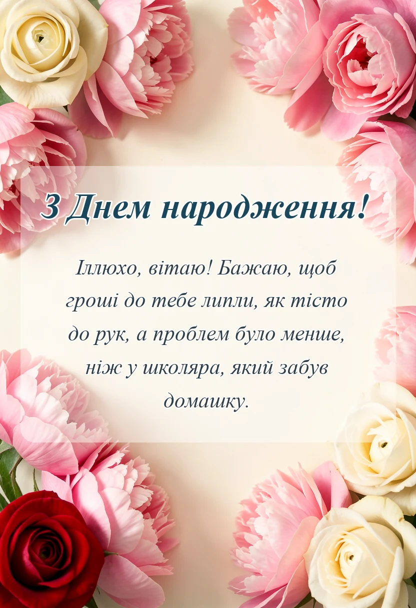 унікальна листівка - картинки з днем народження іллі українською