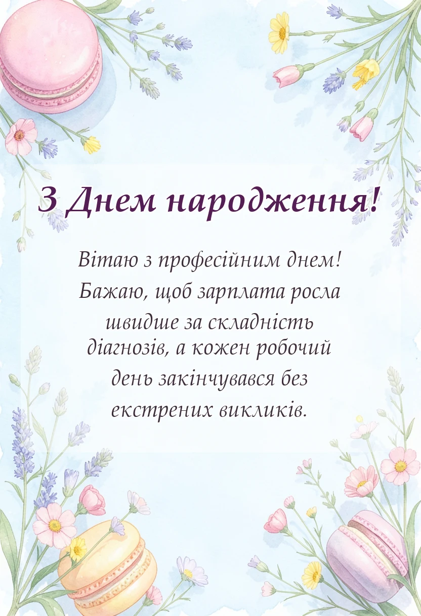 святкова картинка: побажання лікарю