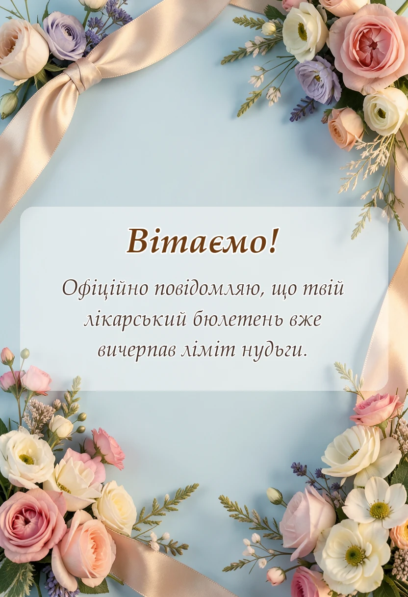 вітальна листівка - побажання швидкого одужання картинки