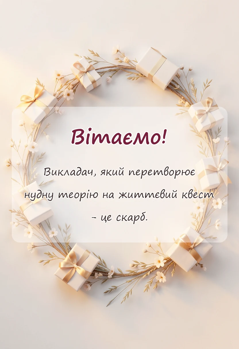 святкова картинка: подяка викладачу своїми словами у прозі