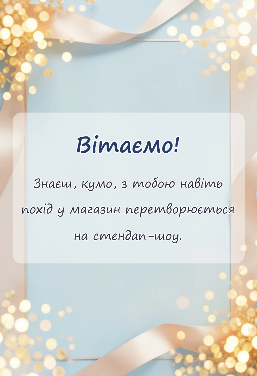 вітальна листівка - подяка кумі своїми словами