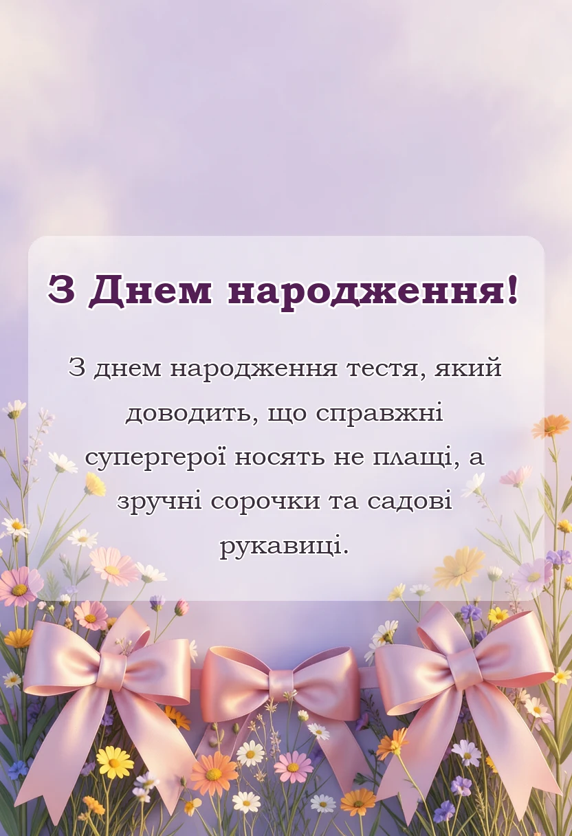 унікальна листівка - привітання з днем народження для тестя