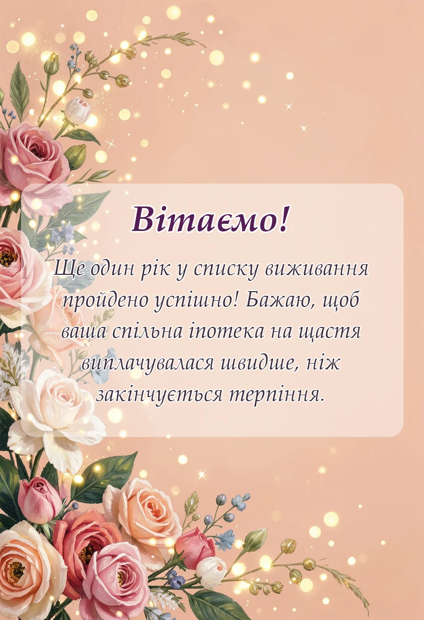 красива листівка: короткі привітання з роковиною весілля картинки