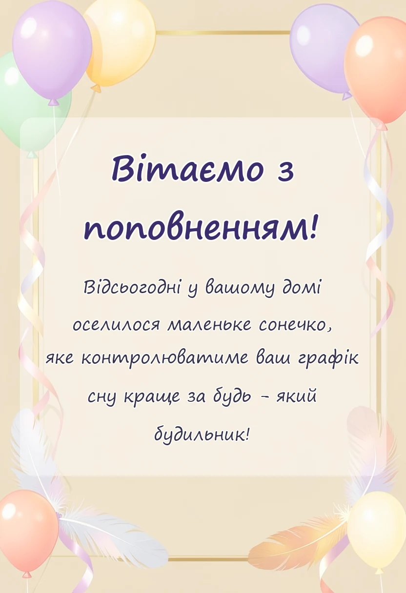 красива листівка: вітання батькам з новонародженою донечкою