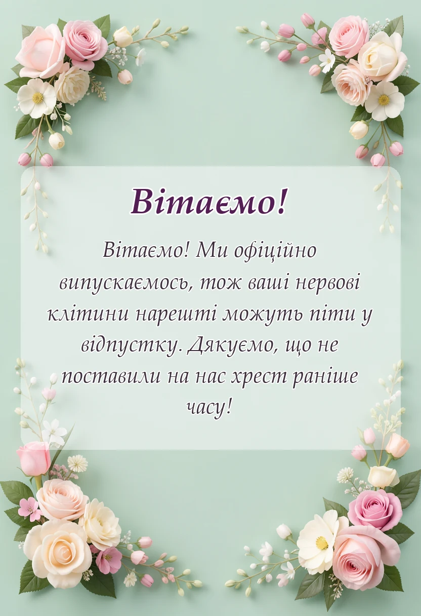 листівка з побажанням - подяка вчителям від випускників