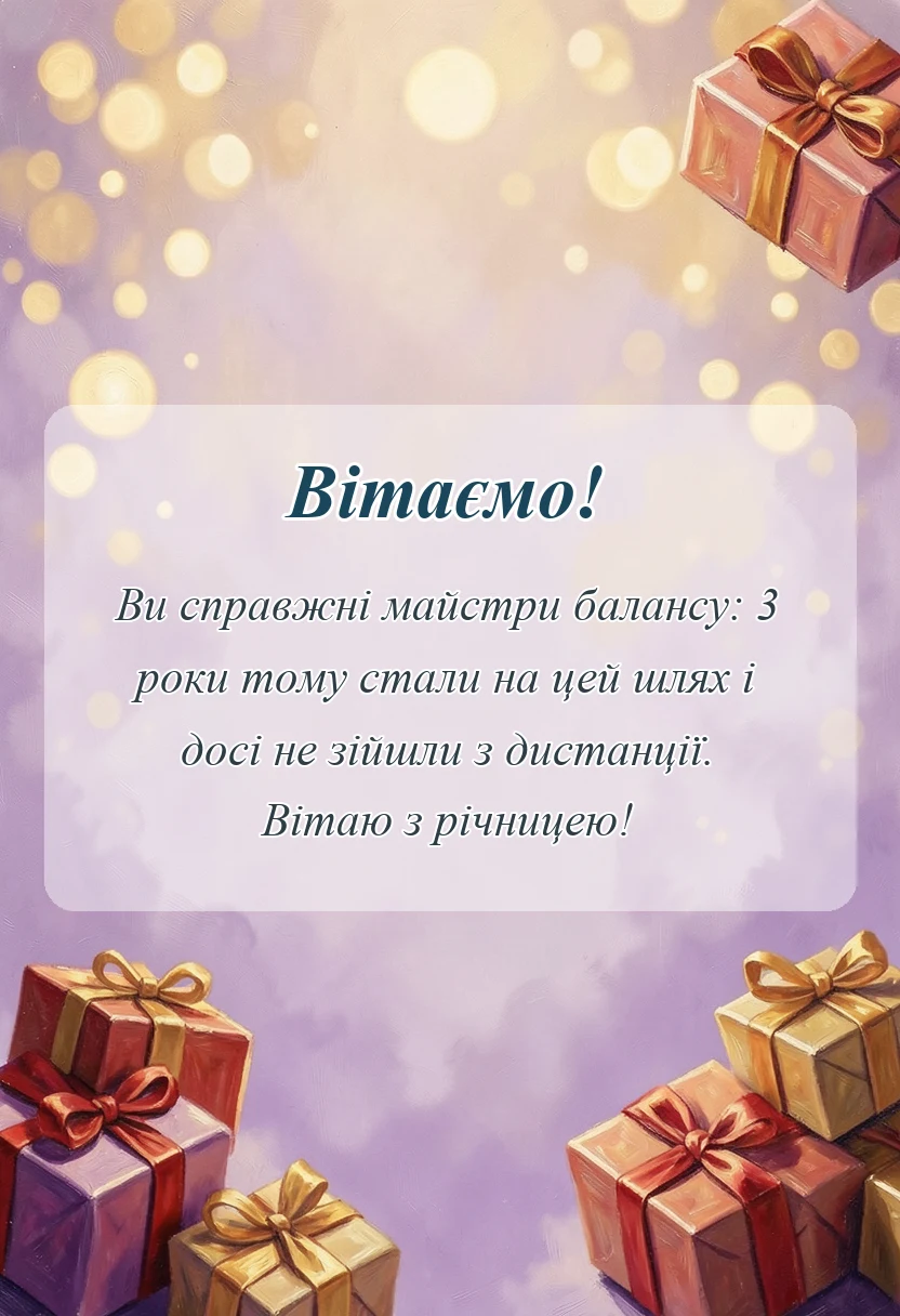 красива листівка: привітання з 3 роками весілля проза