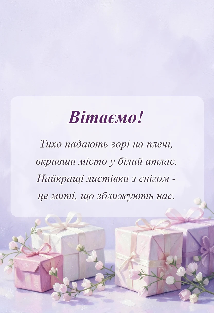 унікальна листівка - з першим снігом картинки