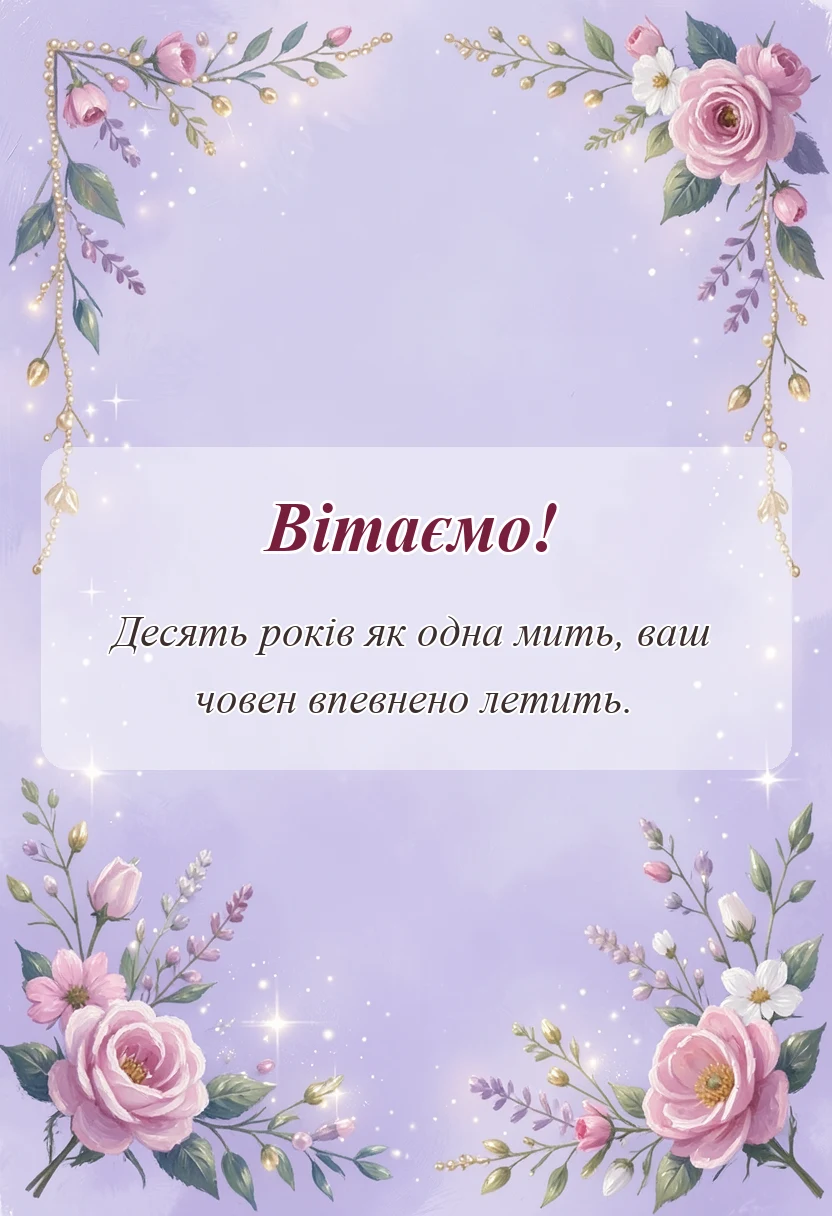 унікальна листівка - картинки з 10 років весілля
