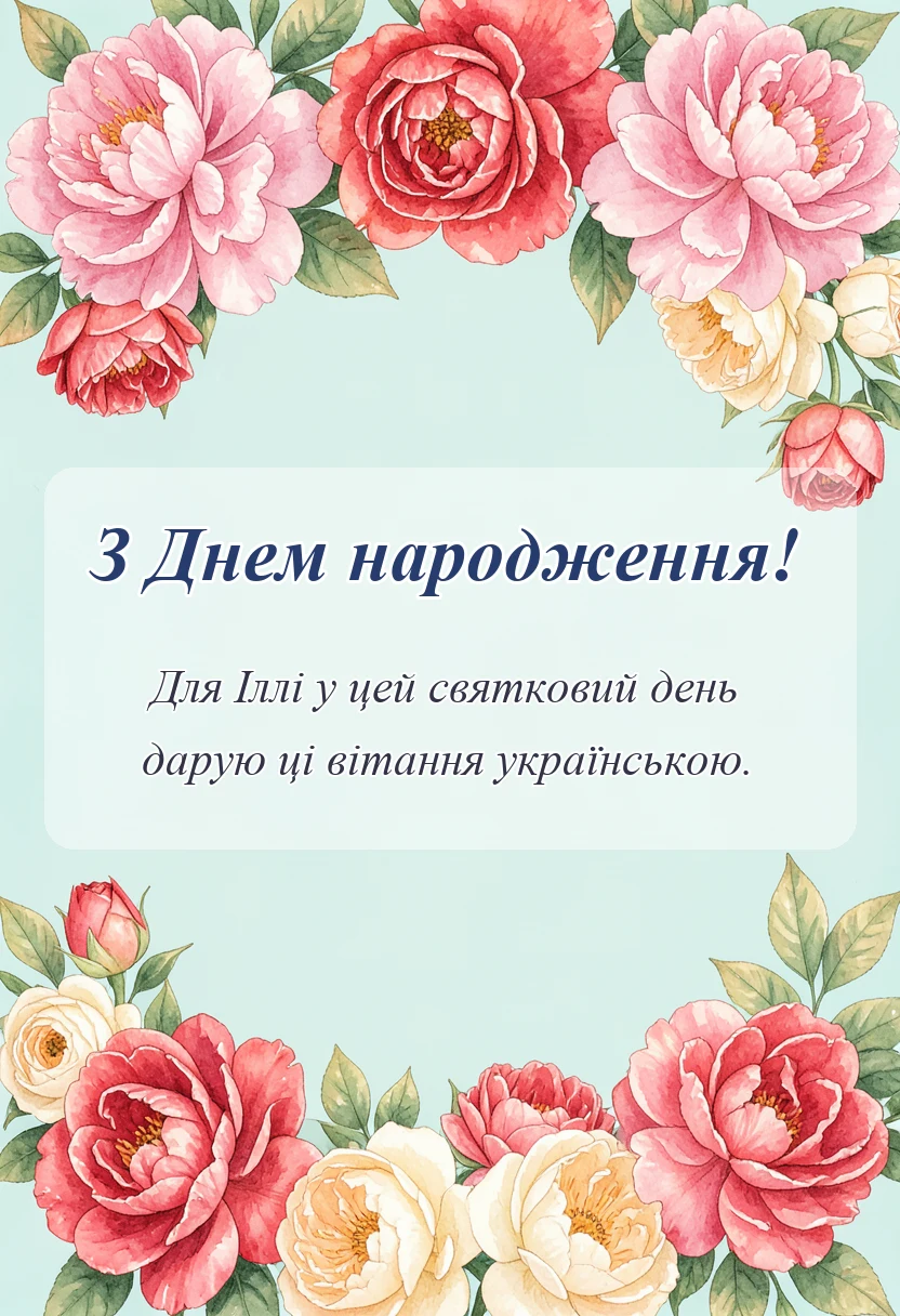 красива листівка: картинки з днем народження іллі українською