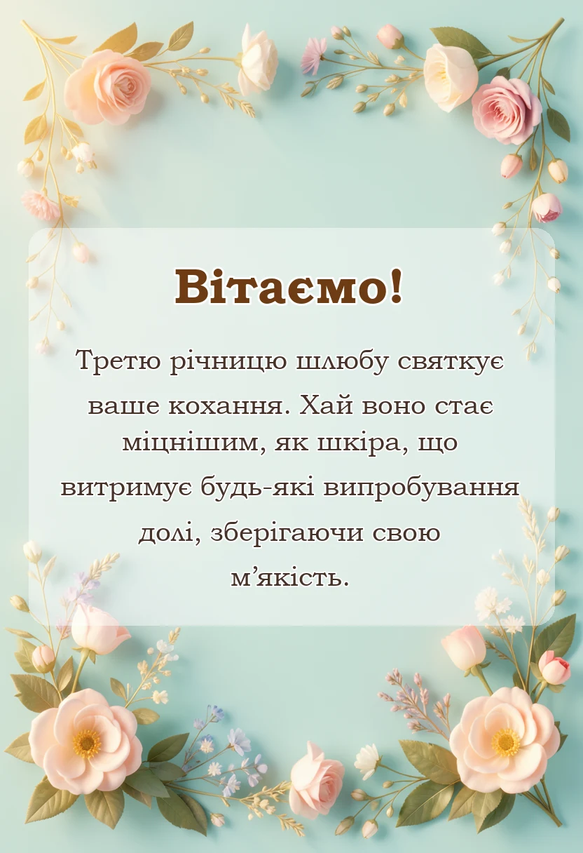 листівка з побажанням - картинки шкіряного весілля