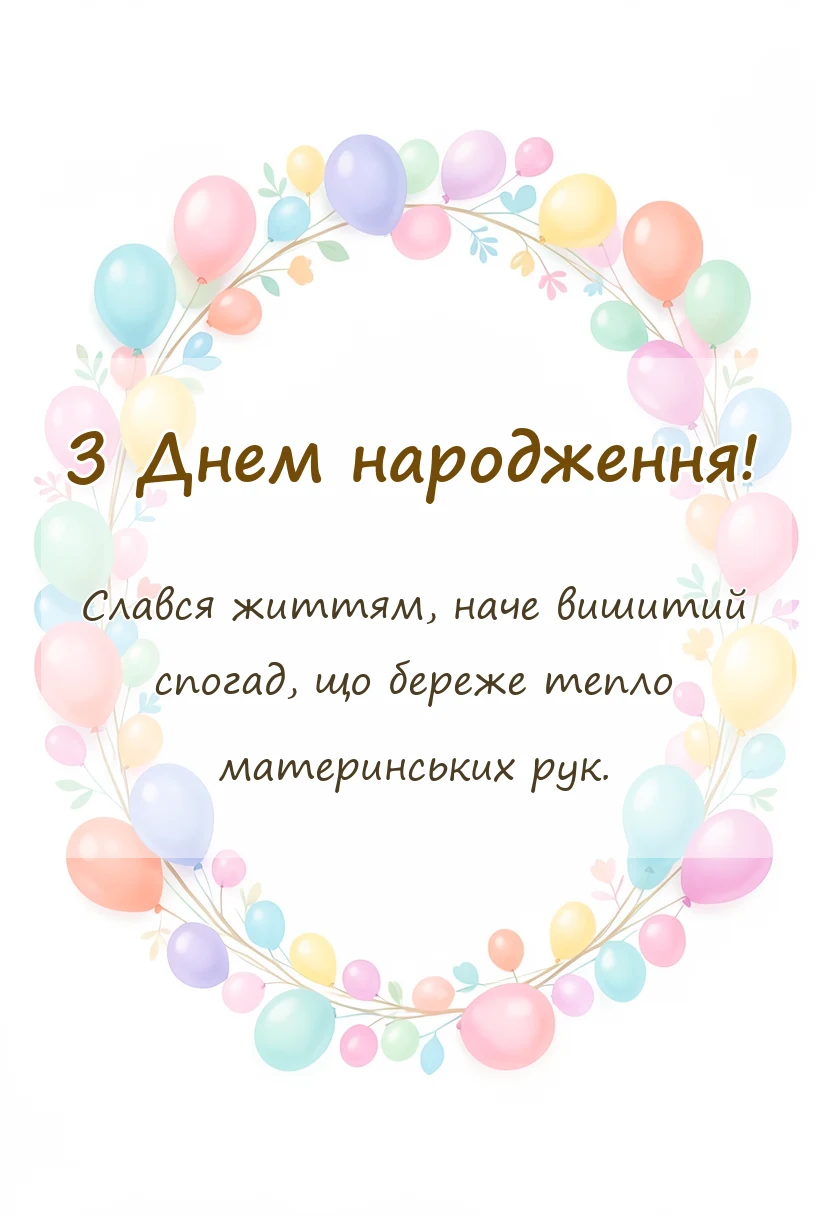 листівка з побажанням - патріотичні привітання з днем народження