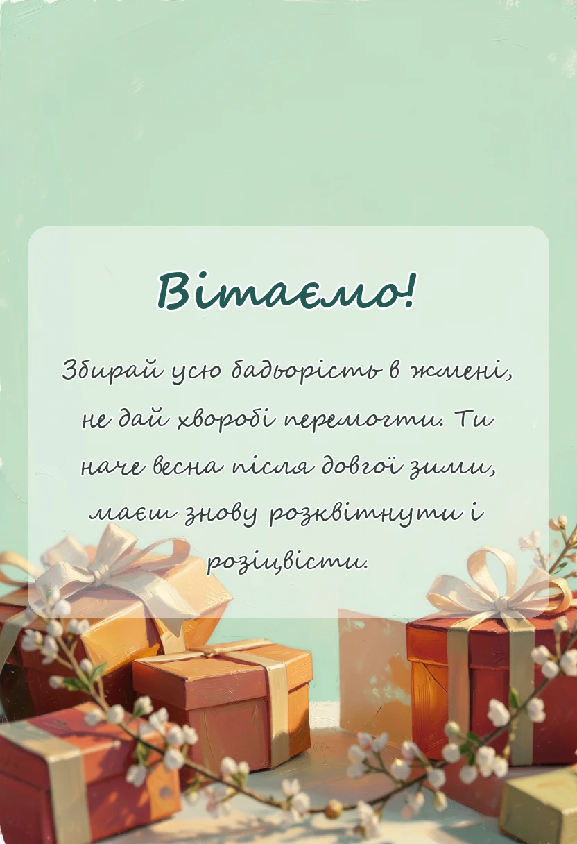 вітальна листівка - побажання швидкого одужання картинки
