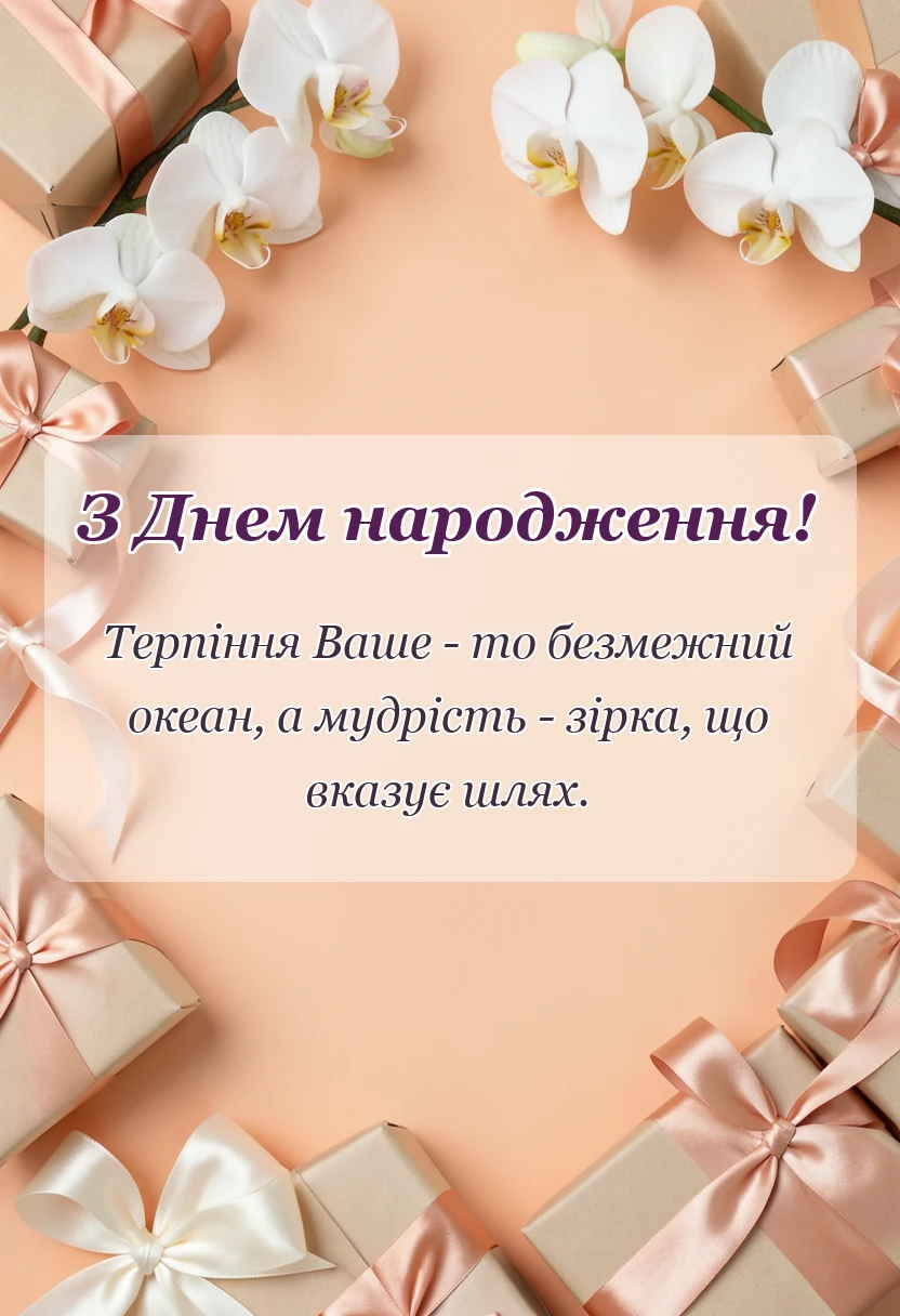 вітальна листівка - привітання вчителя з днем народження