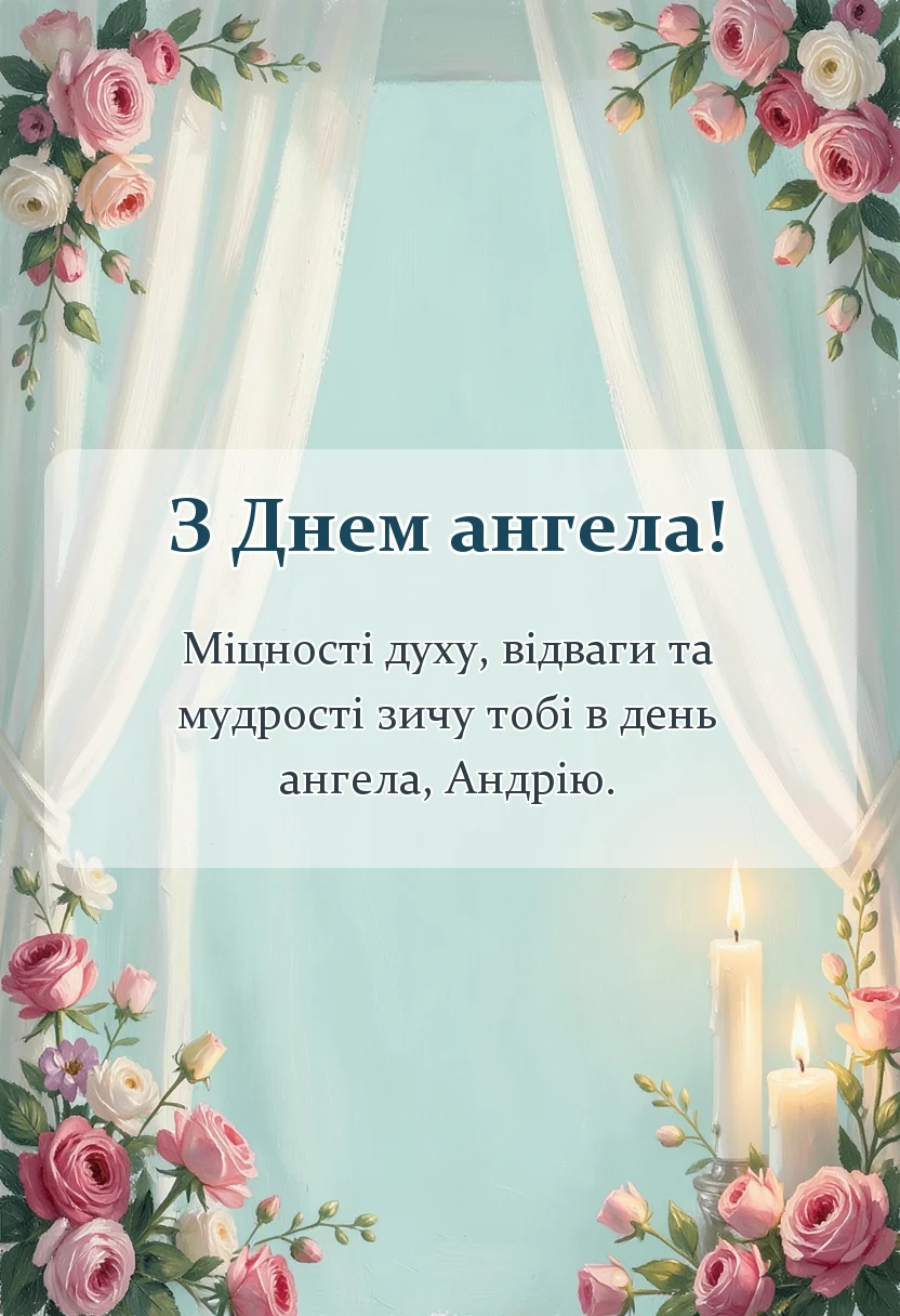 унікальна листівка - привітання з днем ангела андрія картинки