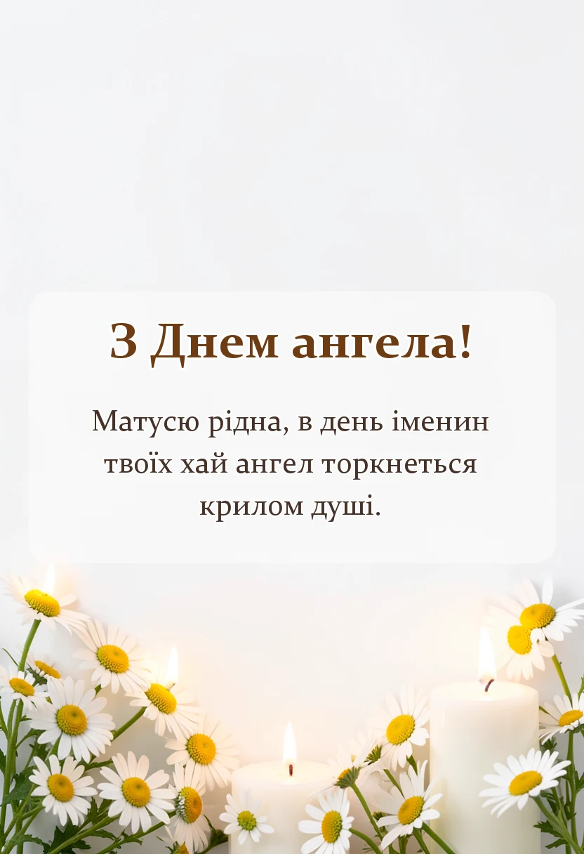 листівка з побажанням - привітання з днем ангела мамі своїми