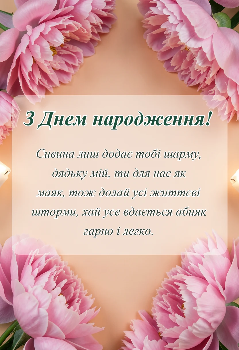 листівка з побажанням - привітання з днем народження дядькові