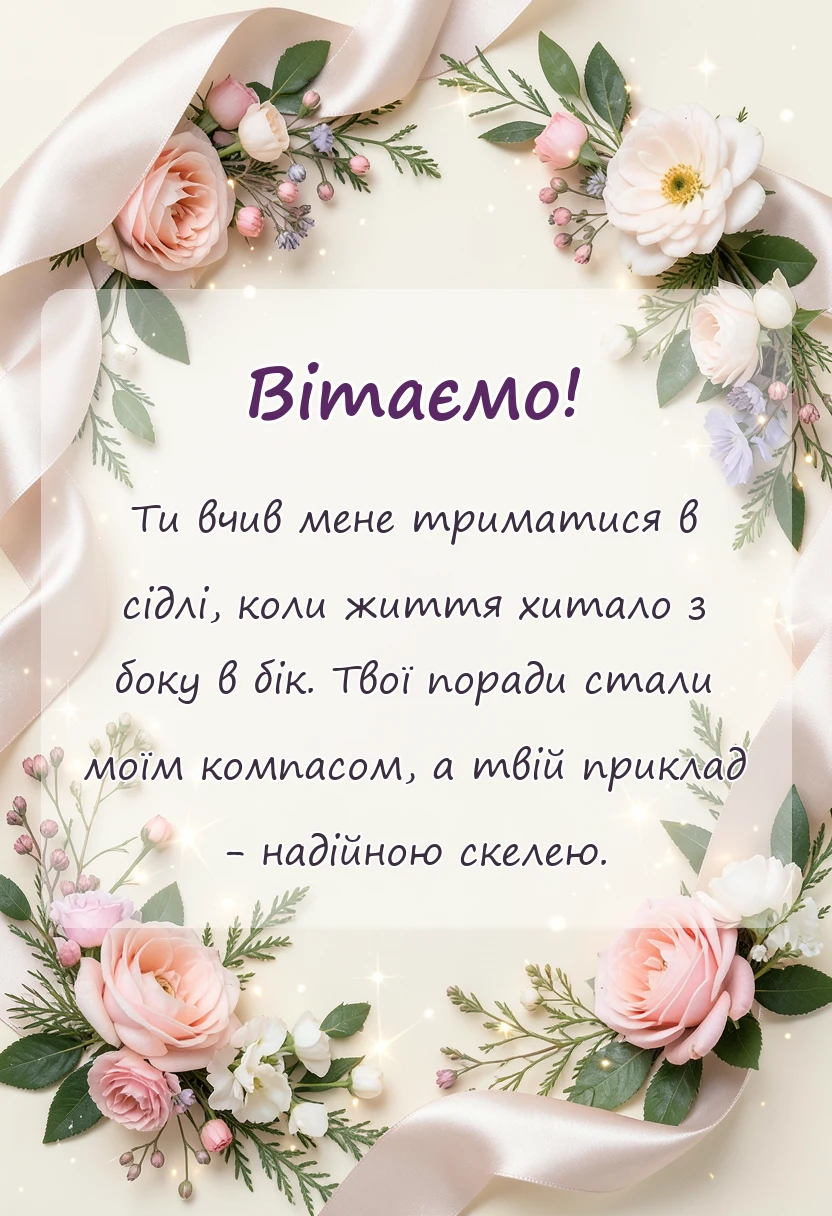 листівка з побажанням - подяка татові від сина