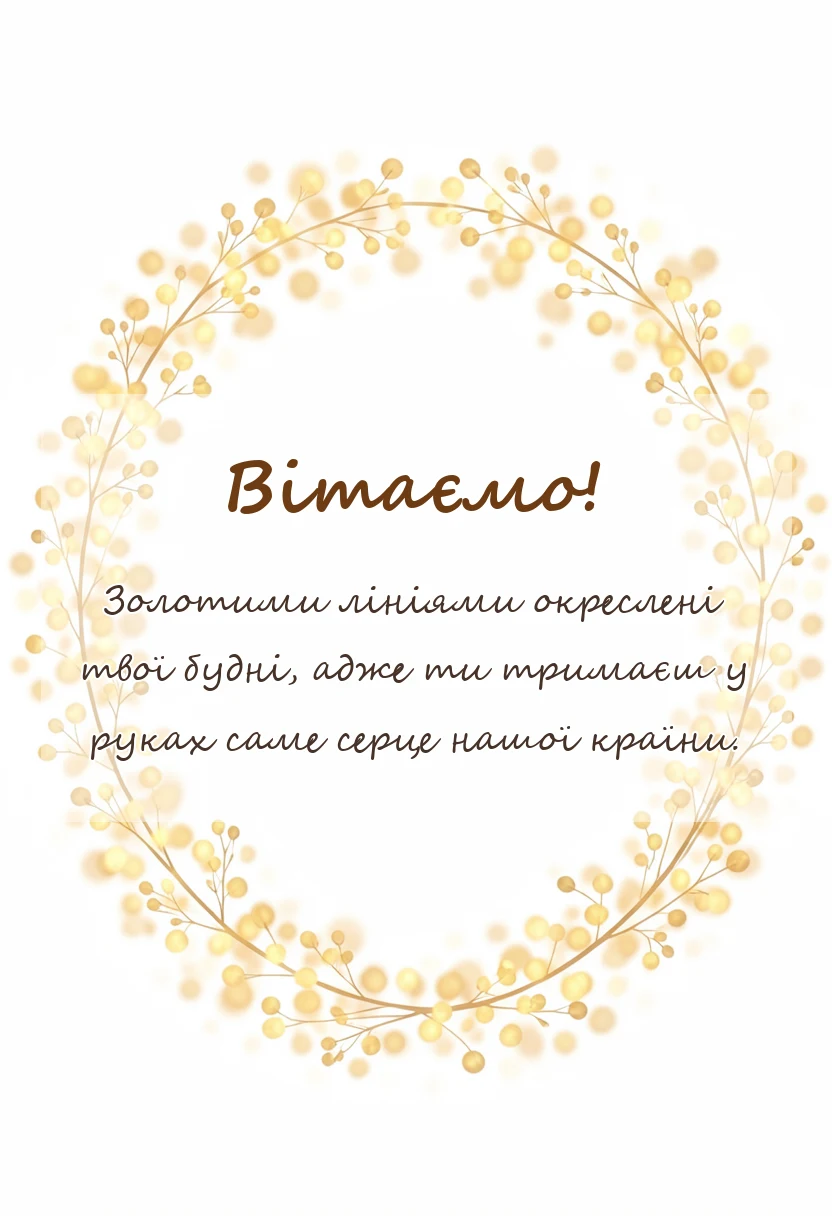 красива листівка: привітання з днем землевпорядника
