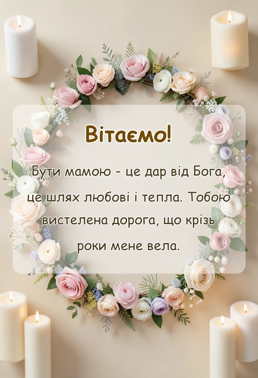 листівка з побажанням - привітання з днем матері