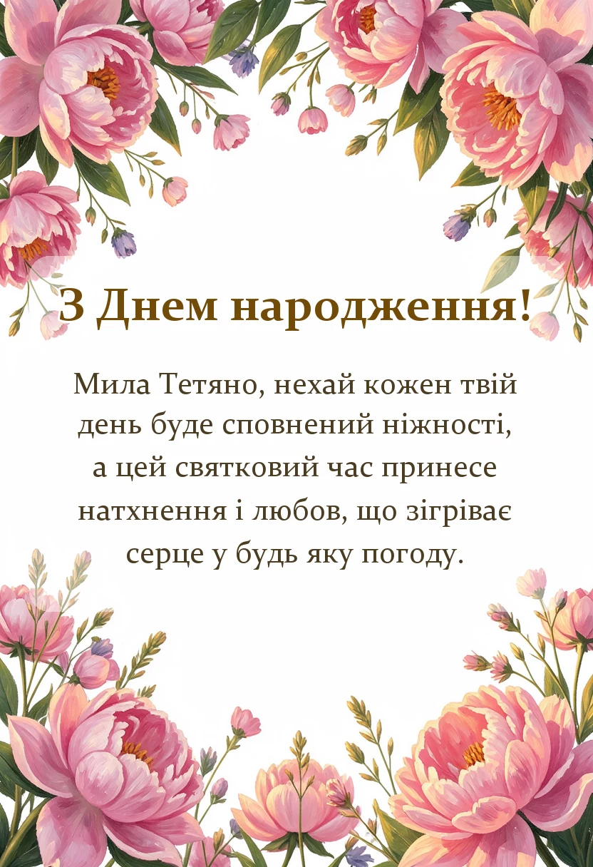 унікальна листівка - з днем народження тетяна картинки