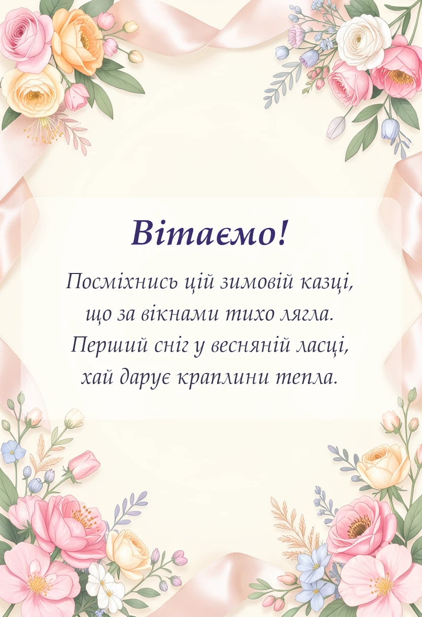 листівка з побажанням - з першим снігом картинки