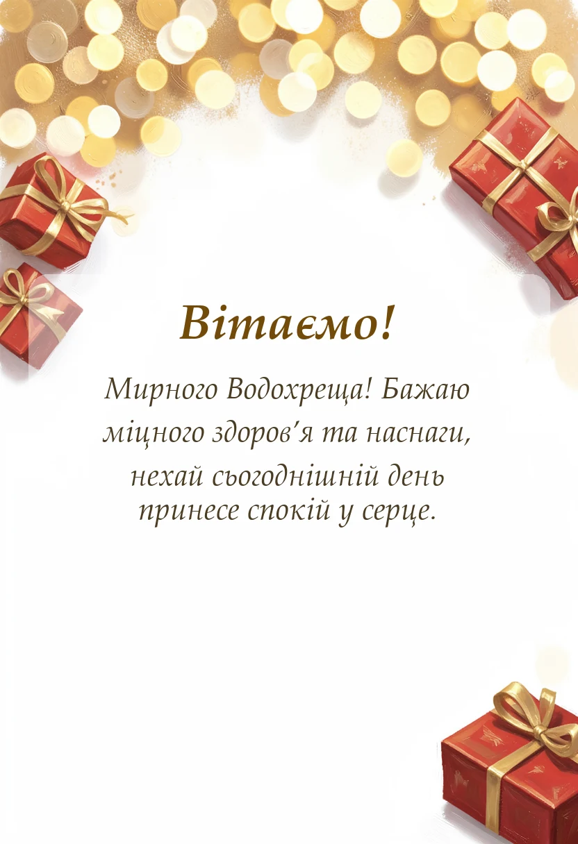 листівка з побажанням - картинки з водохрещем українською