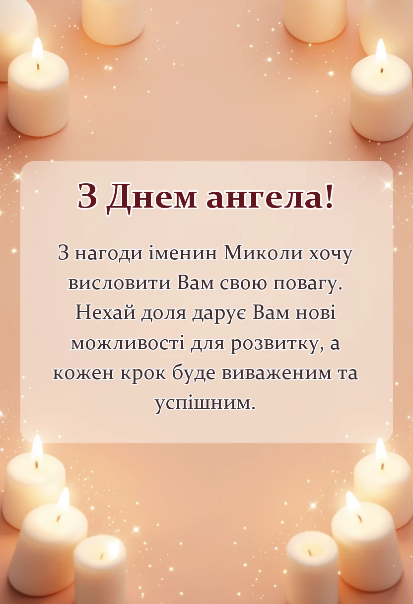 унікальна листівка - картинки з днем ангела миколи