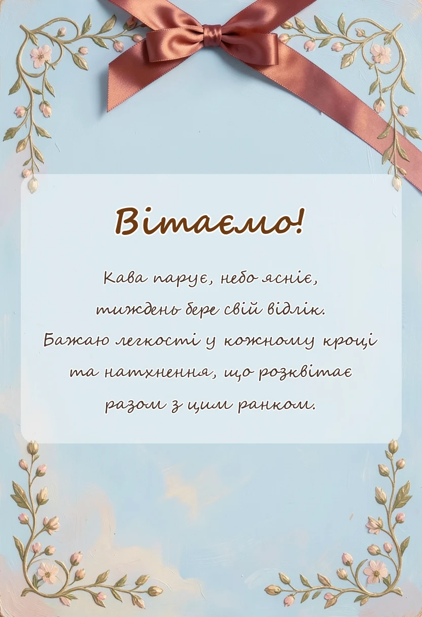 унікальна листівка - картинки мирного понеділка українською