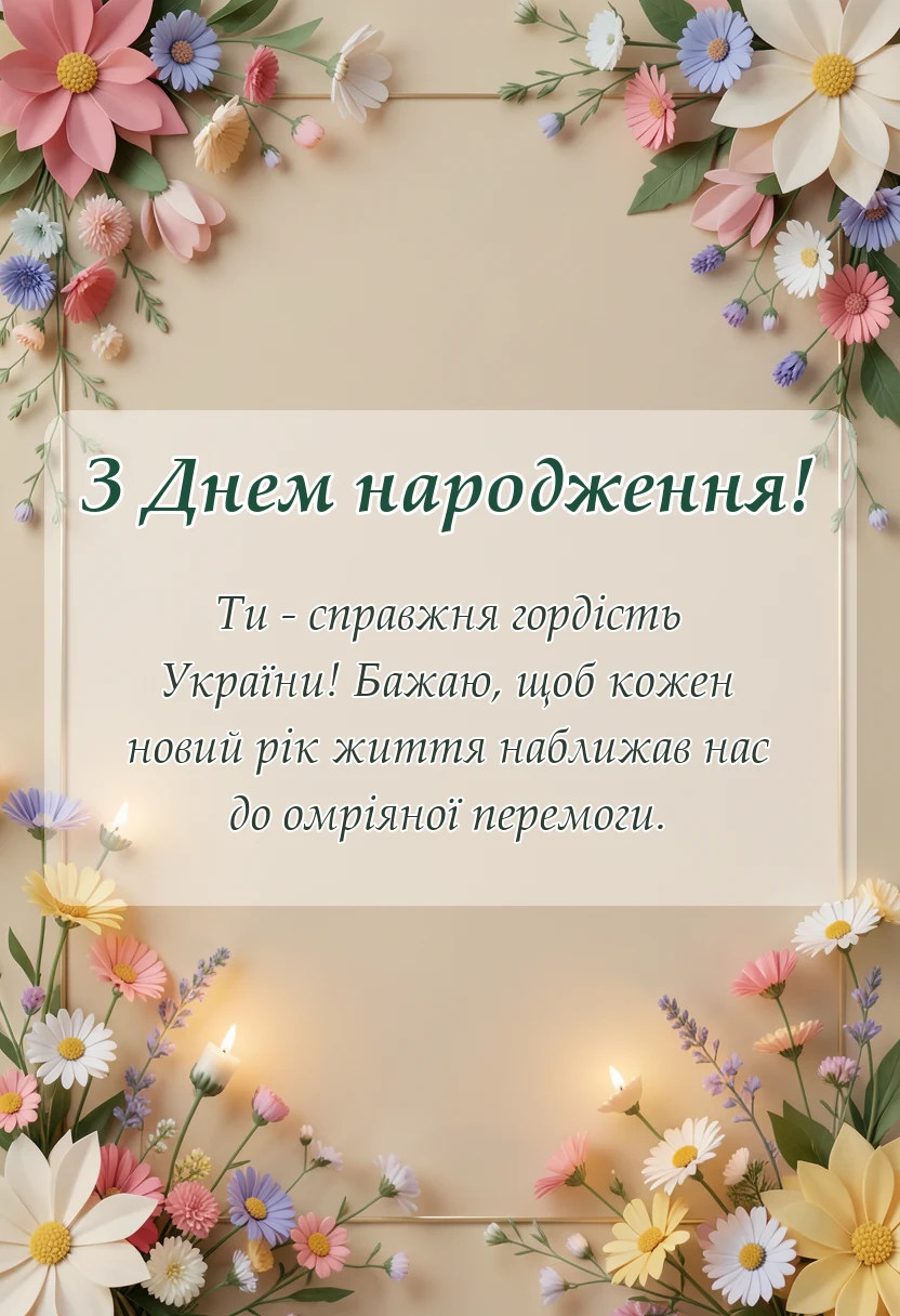 красива листівка: патріотичні привітання з днем народження