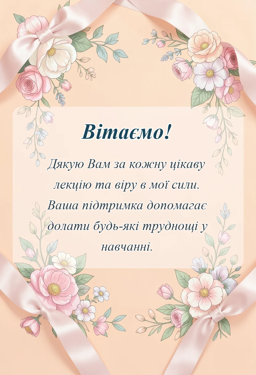 красива листівка: подяка вчителю слова вдячності тексти