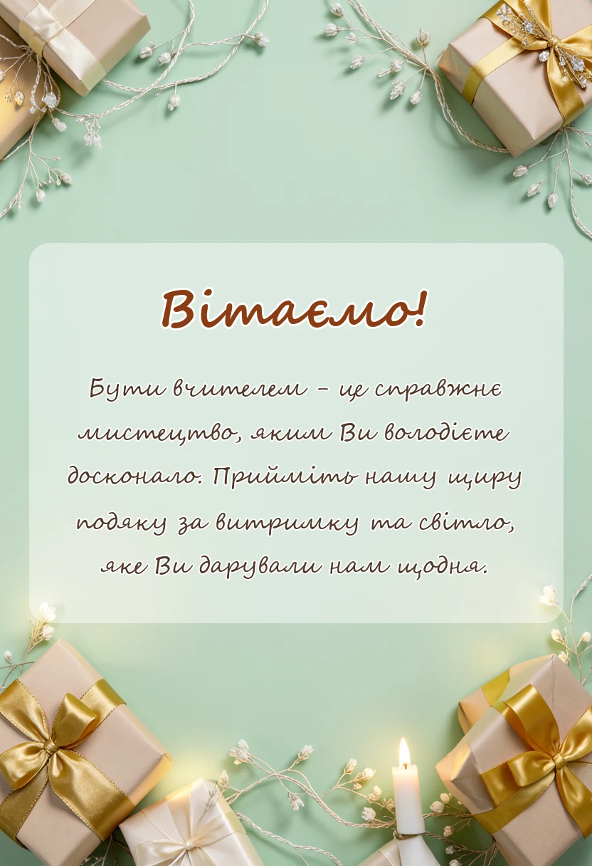 листівка з побажанням - подяка вчителям від випускників
