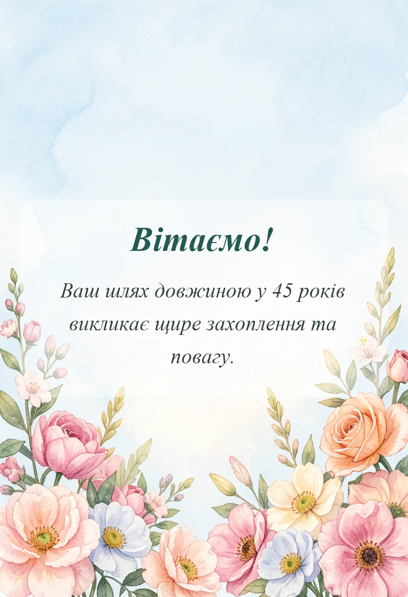листівка з побажанням - вітання з 45 річницею весілля проза