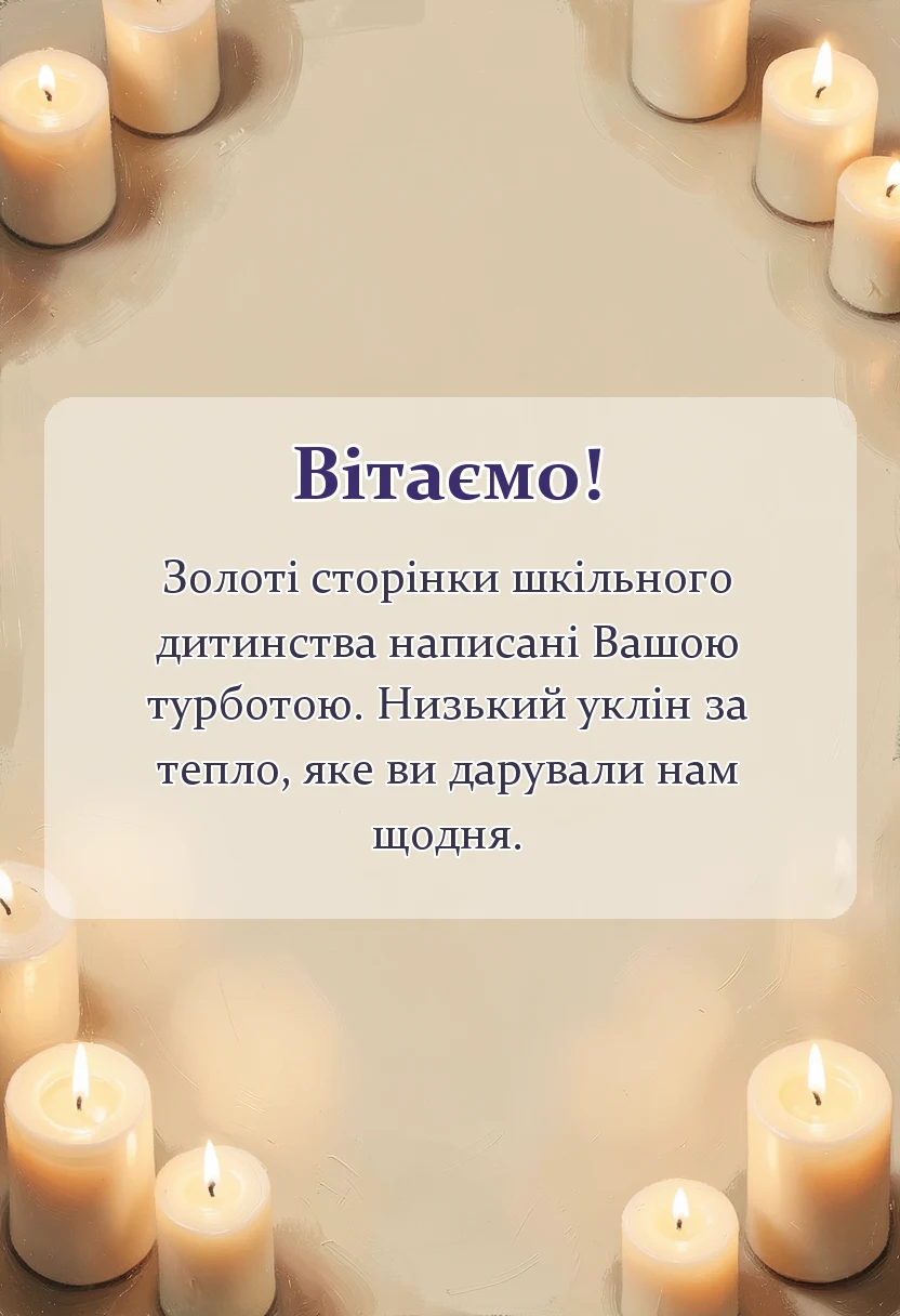красива листівка: подяка першій вчительці від учнів у віршах