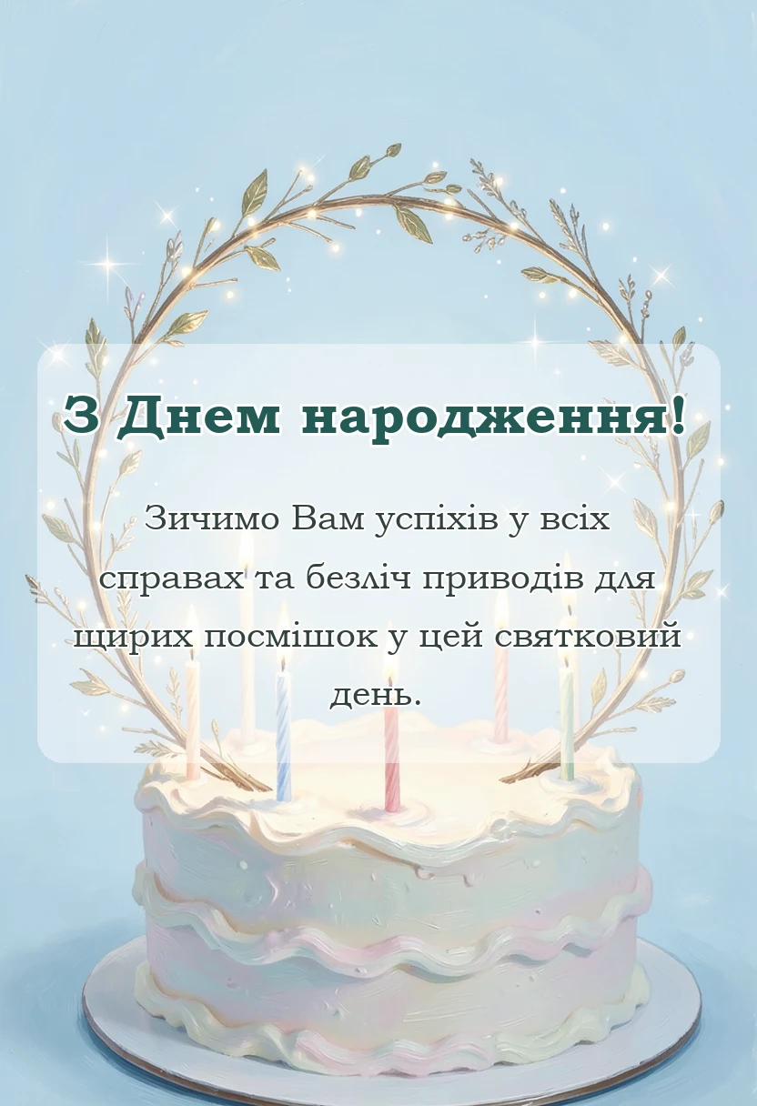 вітальна листівка - привітання вчителя з днем народження