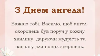 вітальна листівка - привітання з днем ангела василя своїми словами