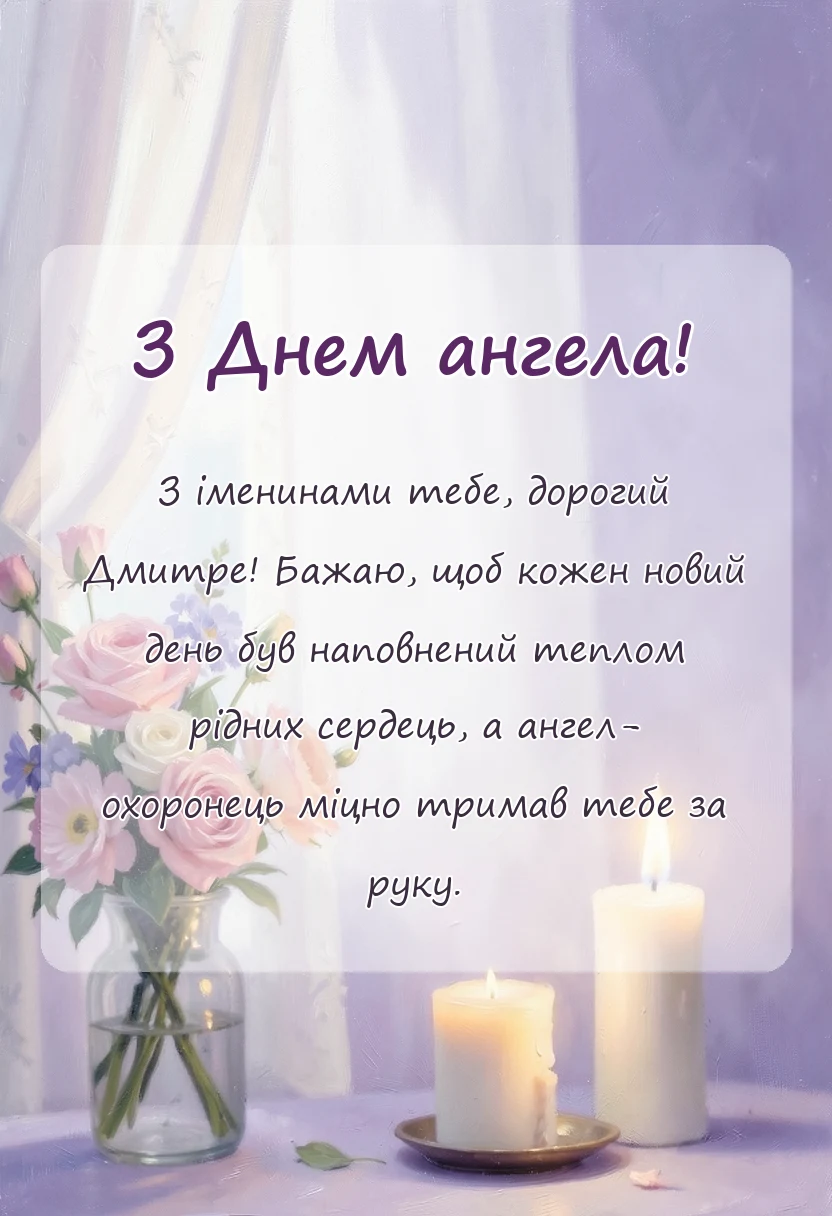 вітальна листівка - привітання з днем дмитра
