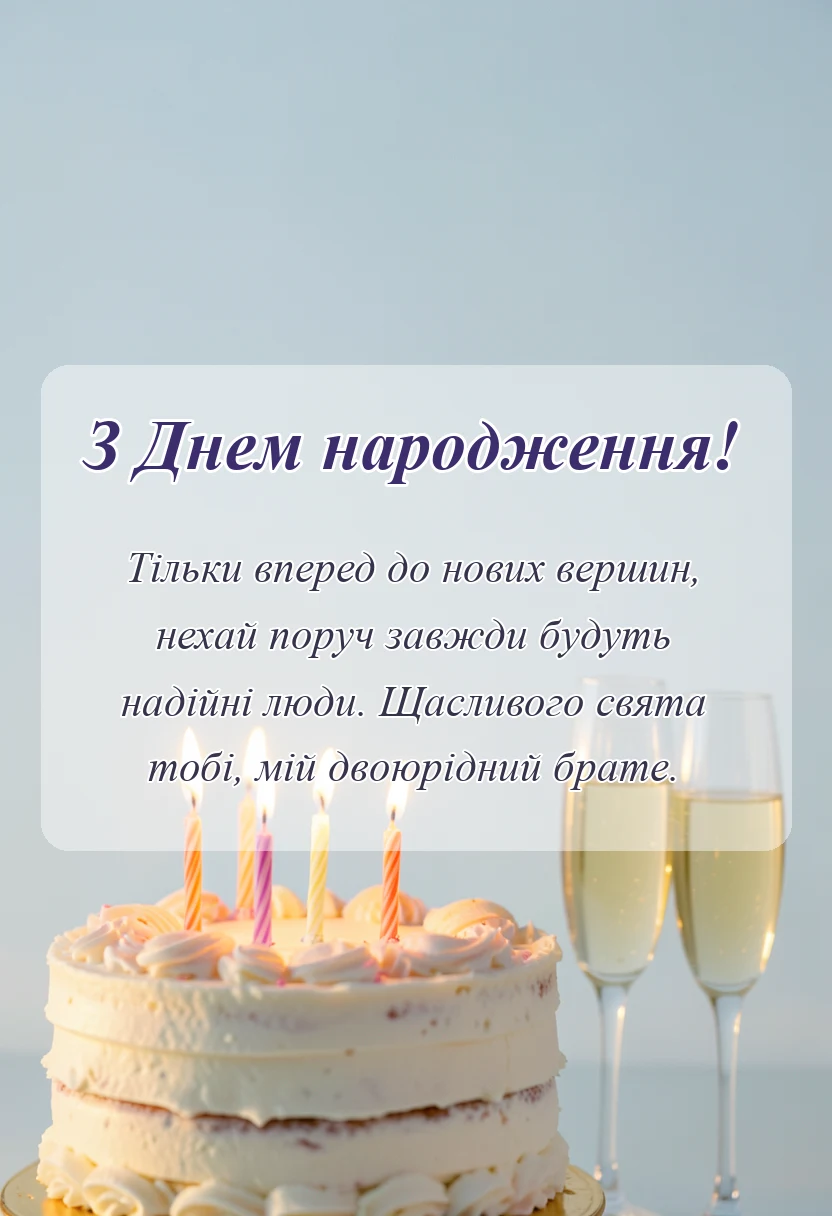 унікальна листівка - привітання з днем народження двоюрідному брату