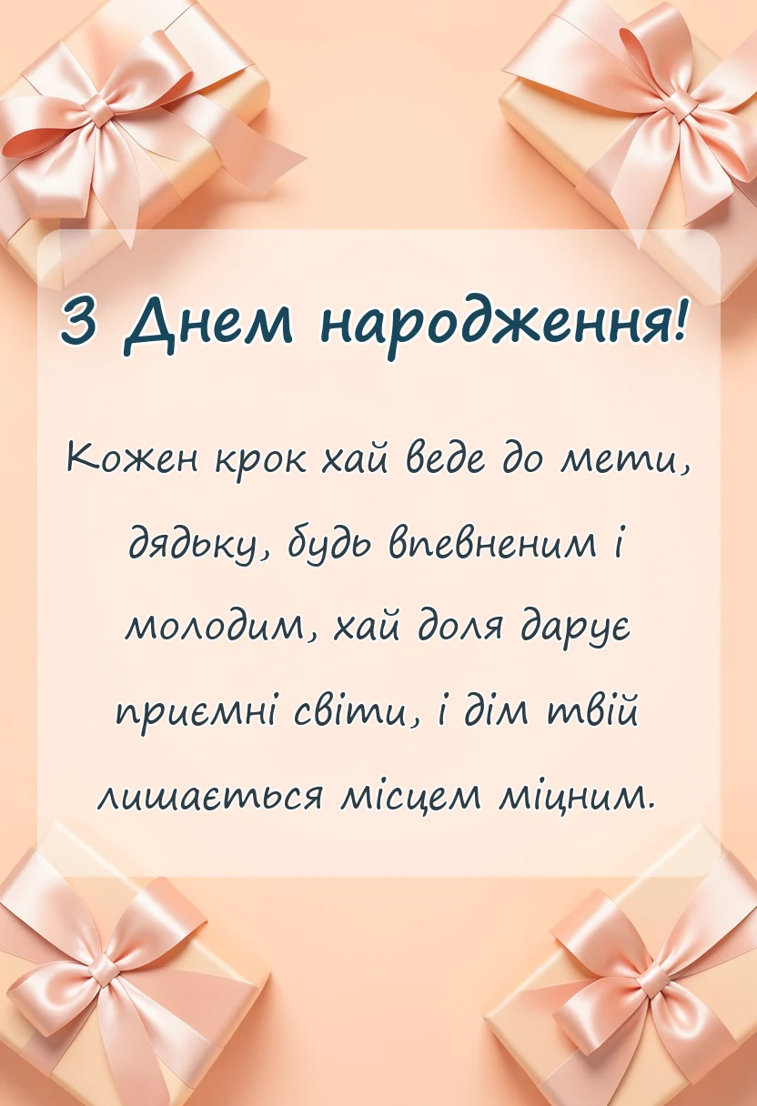 унікальна листівка - привітання з днем народження дядькові