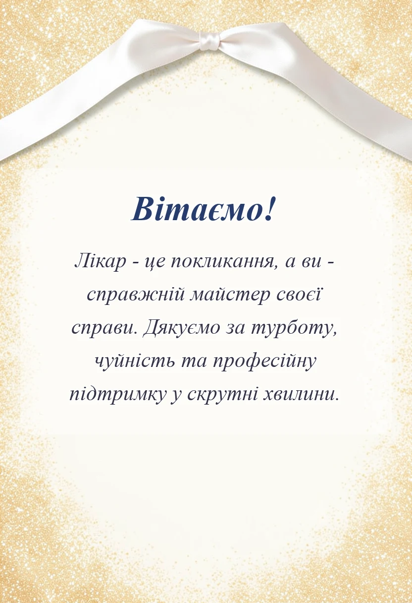 вітальна листівка - вірш подяка лікарям