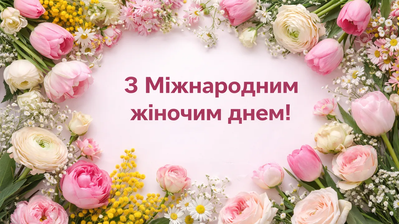Квіти та привітання з Міжнародним жіночим днем