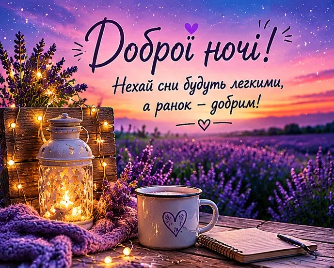 Добраніч! Нехай сни будуть легкими та мрійливими.